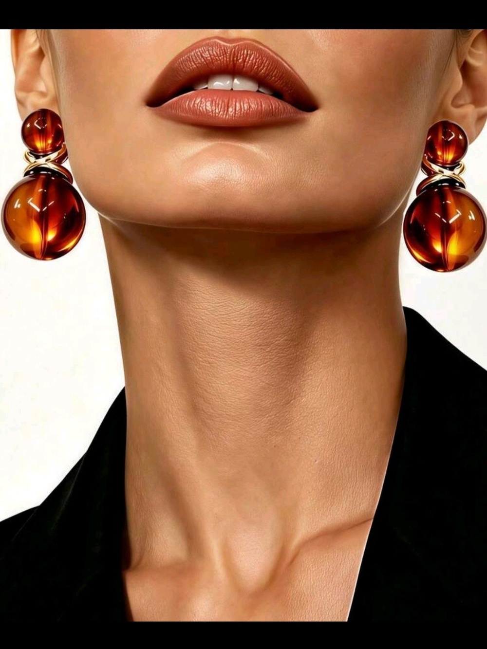 Boston Proper Amber Globe Double-Drop Earrings